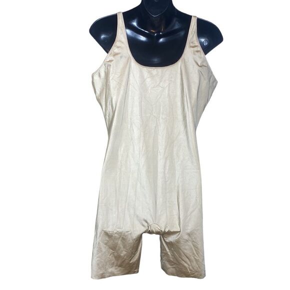 Spanx oncore mid thigh open bust bodysuit nude 3x satin - Picture 4 of 6